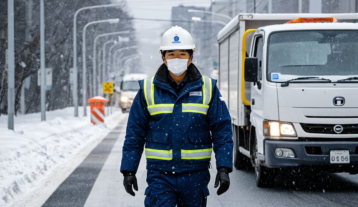 北海道の雪・冬対策の警備|除雪現場の交通誘導